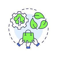 Environmental improvement multi color concept icon. Reduce nature impact. Benefit of sharing economy. Round shape line illustration. Abstract idea. Graphic design. Easy to use in infographic vector