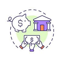 Collaborative finance multi color concept icon. Community projects realization. Type of sharing economy. Round shape line illustration. Abstract idea. Graphic design. Easy to use in presentation vector