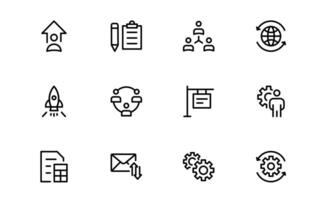 Versatile Project Management Icons lot - Designed for Task Management, Scheduling, and Team Tools vector