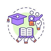 Open knowledge multi color concept icon. Free sharing of information. Type of collaborative economy. Round shape line illustration. Abstract idea. Graphic design. Easy to use in infographic vector