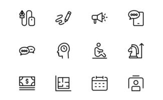 Versatile Project Management Icons package collection - Designed for Task Management, Scheduling, and Team Tools vector