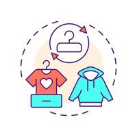 Second hand marketplaces multi color concept icon. Exchanging pre owned goods. Sharing economy model. Round shape line illustration. Abstract idea. Graphic design. Easy to use in infographic vector