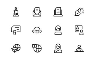 Education Icon bundle up. Modern and Minimalist Icons for Learning, Teaching, Schools, and Digital Educational Tools vector