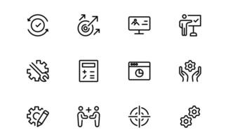 Versatile Project Management Icons package - Designed for Task Management, Scheduling vector