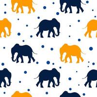 cute elephant seamless pattern background vector