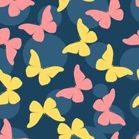 abstract hand drawn butterfly seamless pattern vector
