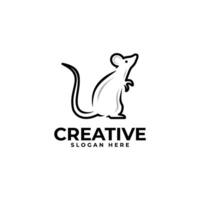 mouse rat outline shape abstract logo template vector