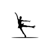 figure ice skating silhouette vector