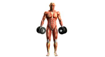 Muscles of a man lifting weights png