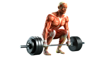 A man is squatting with a barbell png