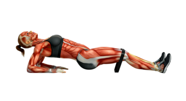 A woman doing a push up on a black background png