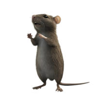 Cute Rat Standing Upright Tail Raised Transparent Background png