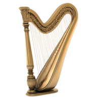 Classical Harp String Instrument Transparent Background png