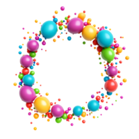 Multicolor Bubble Border Design on Transparent Background png