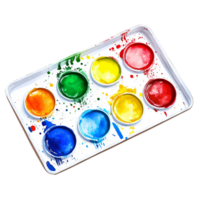 3D Artistic Paint Set In A Rectangular Box On Transparent Background png