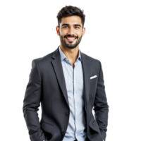 A man in a suit is smiling png