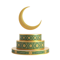 A three tiered cake with a crescent on top png