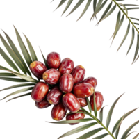 Date palm fruit on a palm tree branch png