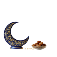 A crescent with dates and a bowl of dates png