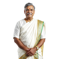 An indian man in a white sari png