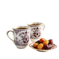 Two cups and saucers with dates on them png