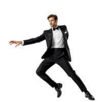 A man in a tuxedo jumping png