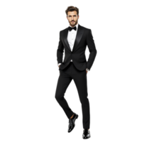 A man in a tuxedo posing for a photo png