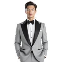 A man in a tuxedo poses for a photo png