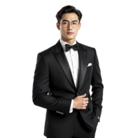 A man in a tuxedo poses for a photo png