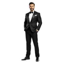 A man in a tuxedo posing for a photo png