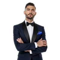 A man in a tuxedo and bow tie png