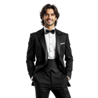 A man in a tuxedo poses for a photo png