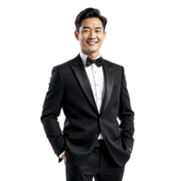 A man in a tuxedo posing for a photo png