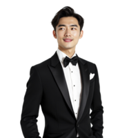 A man in a tuxedo poses for a photo png