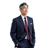 A man in a suit and tie standing with his hands on his hips png