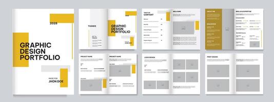 Graphic Design Portfolio Proposal Layout, Minimal Graphic design portfolio Template professional vector