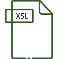 xsl Arquivo formato mínimo ícone com Preto esboço png