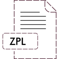 Zpl File Format Icon Rounded Dashed Outline png