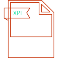 Xpi File Format Icon Black Outline And Light Color Text png