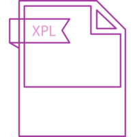 Xpl File Format Icon Black Outline And Light Color Text Art png