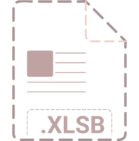Modern Xlsb File Icon Minsk Dashed Rounded Outline png