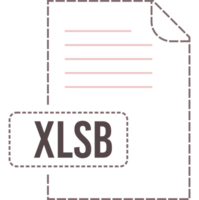 xlsb Arquivo formato ícone tracejadas esboço Projeto elemento png
