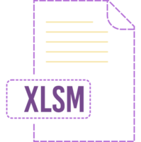 Creative Xlsm File Format Icon Dashed Outline Graphic png