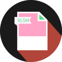 xlsm Arquivo formato ícone e Preto sombra circular forma ilustração png