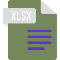 Xlsx File Icon With Folded Style Document png