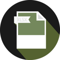 Xlsx File Format Icon And Black Shadow Circular Shape png