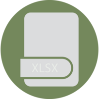 Xlsx File Format Icon Circular Shape png