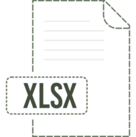 Xlsx File Format Icon Dashed Outline png