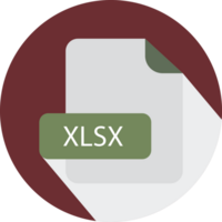 Xlsx File Extension Icon With Black Shadow Circular Icon png