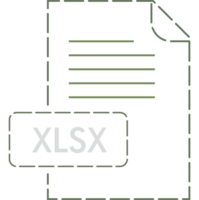 Xlsx File Format Icon Rounded Dashed Outline png